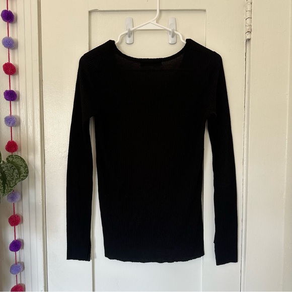 Urban Outfitters Black Ribbed Long Sleeve - Picture 3 of 10